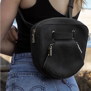 MYL Berlin Leather Crossbody Bag With Compartments - Black